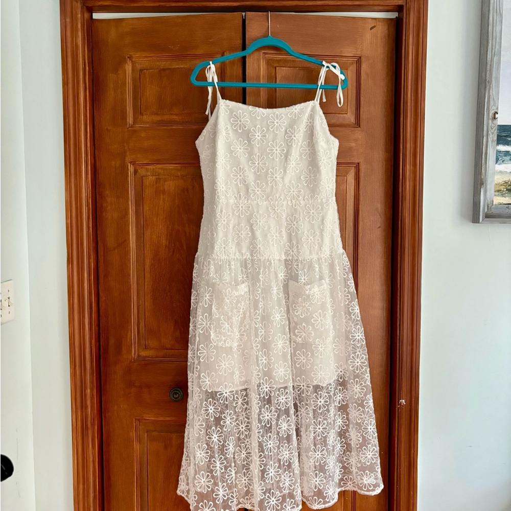 Bardot White Floral Midi Dress